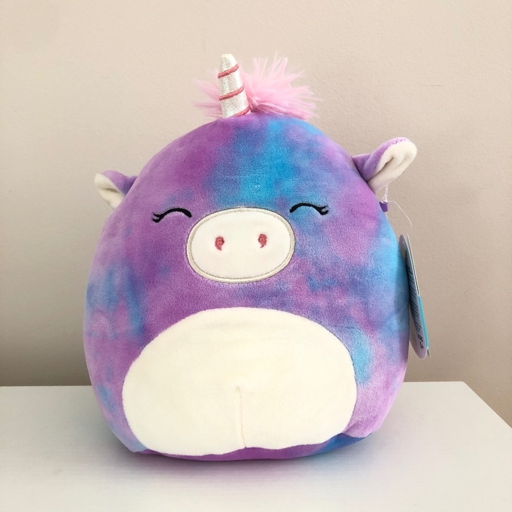 NWT Squishmallow Aurora 8" Blue + Purple Tie Dye Unicorn from 2020!